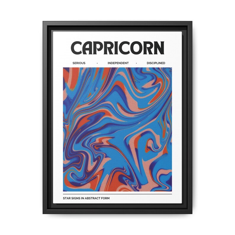 Canvas Poster Decorative Abstract Capricorn Zodiac Sign, Psychedelic