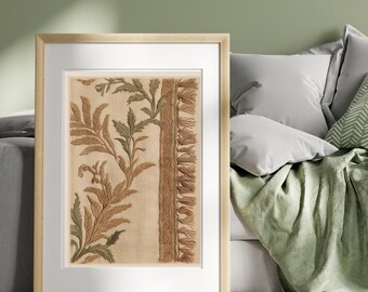 Vintage Floral Tapestry Print: Antique Textile Wall Art (Digital Download)