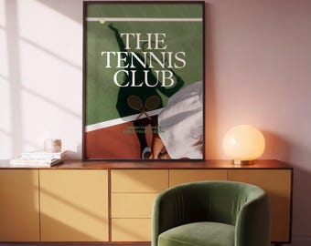 Vintage Tennis Club Poster | Preppy Sports Wall Art (Digital Print)