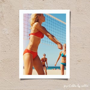 Voleyball Poster, Beach Volleyball,Beachy Poster,Palm Beach Poster, Old Money Aesthetic,House of Spoils, Printable Wall Art,Fine Art Poster