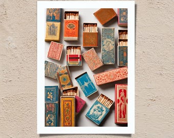 Vintage Matchbox Art Print: Italy Matchbook Poster (Digital Download)