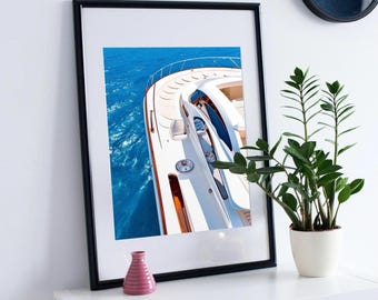 Luxury Yacht Poster, Lauren Print, Old Money Aesthetic, Luxurious Boat Print, Sailing in Summer Poster, Luxury Fashion Print, House of Spoil