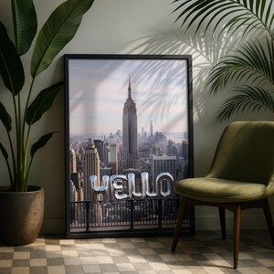 New York City Poster | Silver Balloon Empire State Print