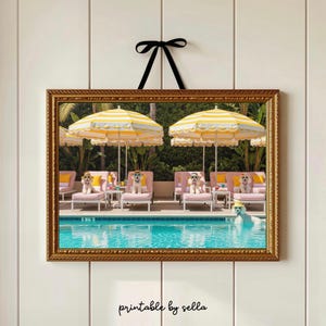Happy Dogs Pool Print: Palm Springs Art, Luxury Lifestyle (Digital Download)