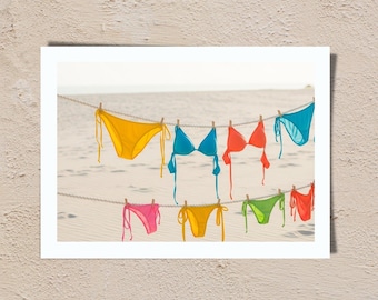 Bikini Clothesline Art Print | Beachy Summer Wall Decor (Digital Download)