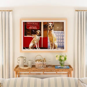 Saint-Tropez Dogs Art Print, Retro French Riviera (Digital Download)