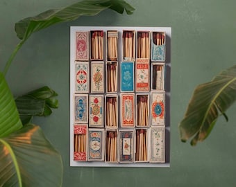 Vintage Matchbox Art Print: Eclectic Gallery Wall Decor (Digital Download)