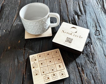 Set di 10 sottobicchieri puzzle logici / Set di indovinelli casuali n. 3 / Difficoltà mista Facile, Medio e Difficile / Idea regalo creativa Per lei e per lui / NeroCircle