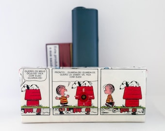 Snoopy & Peanuts-tabakskoffer - handgemaakt stripzakje, milieuvriendelijke opberger