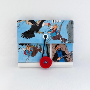 TINTIN All in! wallet - tetrapak and comic book - Recycled - zero waste - upcycling - handmade