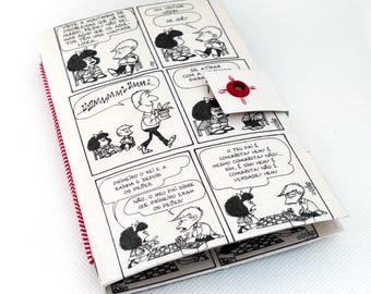 Handgemaakte Mafalda strip-paspoorthoes: Gerecyclede Tetra Pak Eco Gift