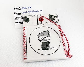 Calvin & Hobbes Tag & Go! - Etiqueta para equipaje hecha a mano, tetrabrik reciclado