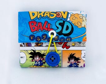 Dragon Ball SD comic book wallet: Handmade Recycled Tetra Pak Card Holder