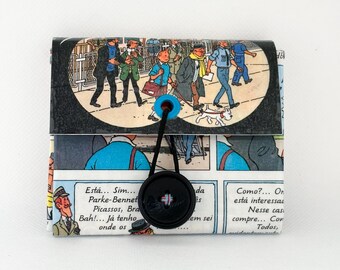 Tintin Comic Wallet: Handmade Recycled Tetra Pak Card Holder