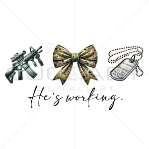 Patriotic Camouflage Bow Clipart - Instant Download for Military Enthusiasts