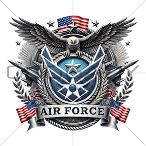 US Air Force Eagle PNG: Patriotic Sublimation Design (Digital Download)