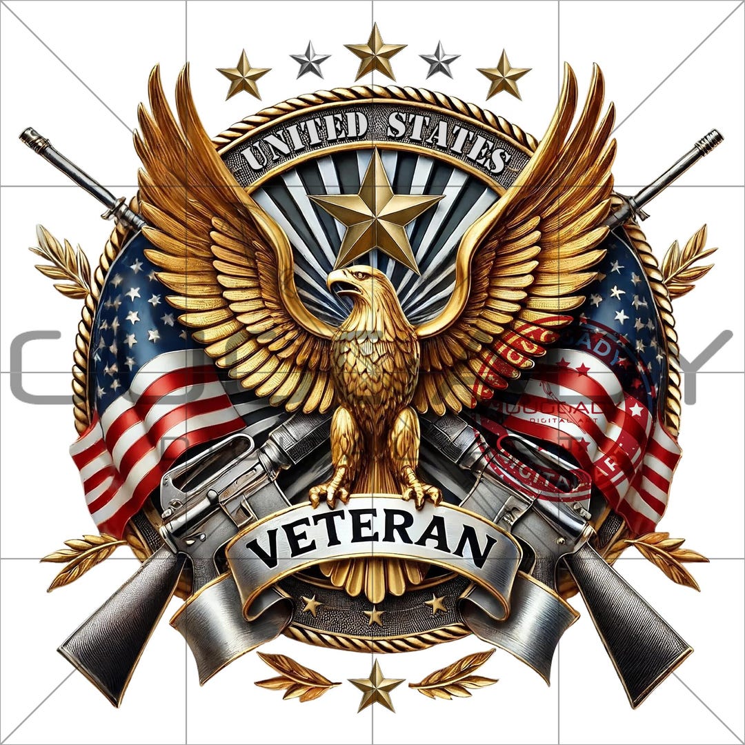 Veterans Day Eagle PNG, US Military Sublimation Design (digital ...