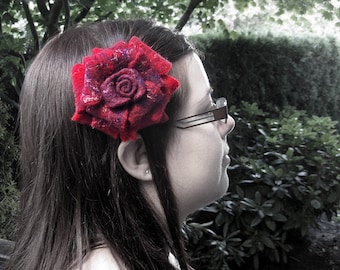 How to Make a Felted Rose Hair Clip