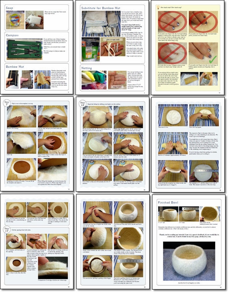 How to make wet felted bowls eBook tutorial pdf image 5