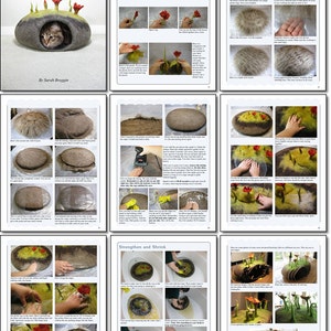 Felted Cat Bed TUTORIAL / Cat Cave Pattern. Instant PDF Download. Wet Felting Technique. image 6