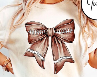 Coquette Shirt, Football Bow Shirt, Football Coquette Shirt, Girlie Football Shirt, T-Shirt For Football Girl, Football Shirt, Autumn Shirt