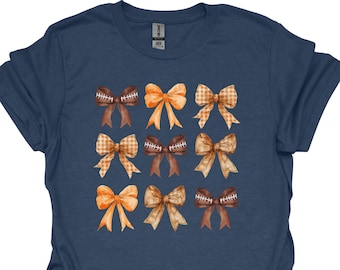 Football Fall Bow Coquette Shirt, Football Coquette Shirt, Fall Coquette Shirt, Coquette Bow Shirt, Girlie Football Shirt, Football Shirt