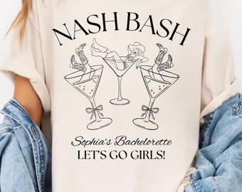 Aangepaste vrijgezellenshirts, Let's Go Girls vrijgezellenfeest shirt, Nash Bash vrijgezellenshirts, vrijgezellenfeest T-shirt – martini-shirt