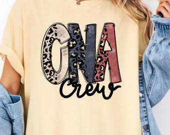 Koszulka Comfort Colors® CNA Team – koszulka z nadrukiem Certified Nursing Assistant Crew, zabawny prezent dla pielęgniarki Life Team, pasujące koszulki z nadrukiem Healthcare NURSE CNA Gift