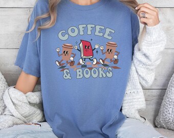 Camisa de café de libro retro, camisa de café y libro, camisa de café divertida, camisa de café de tendencia, camisa amante del café, camisa de chica bestseller