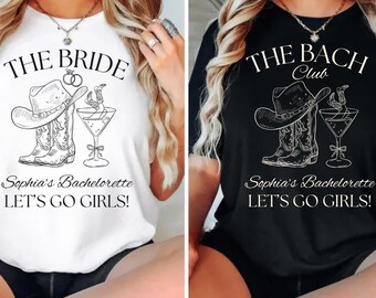 Custom Bachelorette Shirts - The Bach Club Shirts - Custom Bridal Shirts - Cowgirl Bach - Country Bachelorette Party - Nashville Bach Shirts