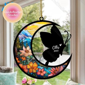 Butterfly Memorial Suncatcher, Pet Loss Suncatcher, Butterfly Loss Gift, Personalized With Name Suncatcher, Gifts For Butterfly Lover