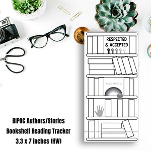 Autores BIPOC / Historias BIPOC / Rastreador de lectura de estantería en blanco / Semanas Hobonichi / PP / Rastreadores de lectura digitales / 3.3 x 7 pulgadas