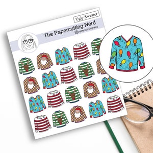 HS-001 | Lelijke trui | Vakantie truistickers | Kersttruistickers | Winterstickers | Decemberstickers | Gezellige truistickers