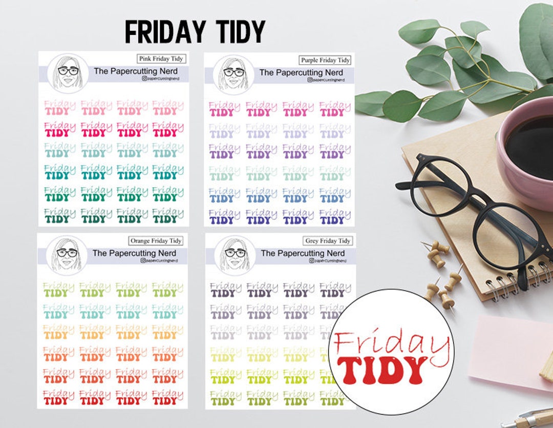 Tidy Sticker Friday Tidy | Planner Stickers | Declutter | Housework | Chores | Home ...