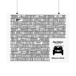 Cartel del desafío de lectura de Rory Gilmore / Cartel horizontal mate / Nerd del libro / Chicas Gilmore