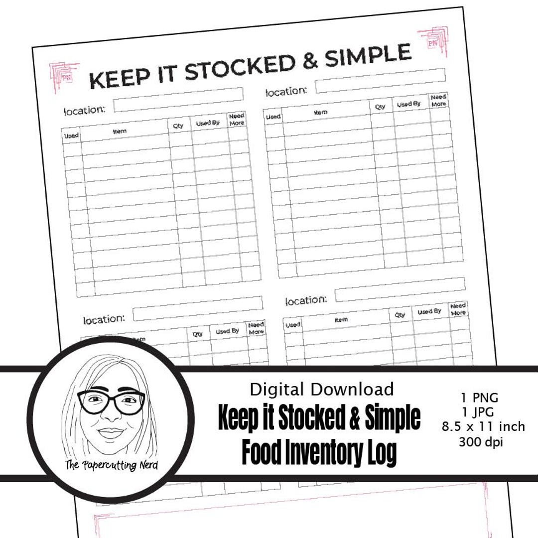 Pantry Inventory Tracker Printable | Fridge and Freezer Food Log ...