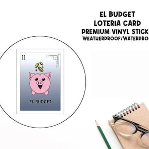 Pegatinas de vinilo para tarjetas de lotería El Budget / Bingo mexicano / Mercancía CPC / Lotería de Chicago / Lotería para planificadores / Pegatinas para planificadores / Spanglish