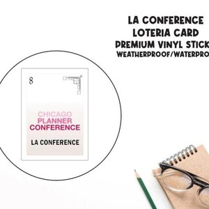 Pegatinas de vinilo para tarjetas de lotería de La Conference / Bingo mexicano / Mercancía de CPC / Lotería de Chicago / Lotería para planificadores / Pegatinas para planificadores / Spanglish
