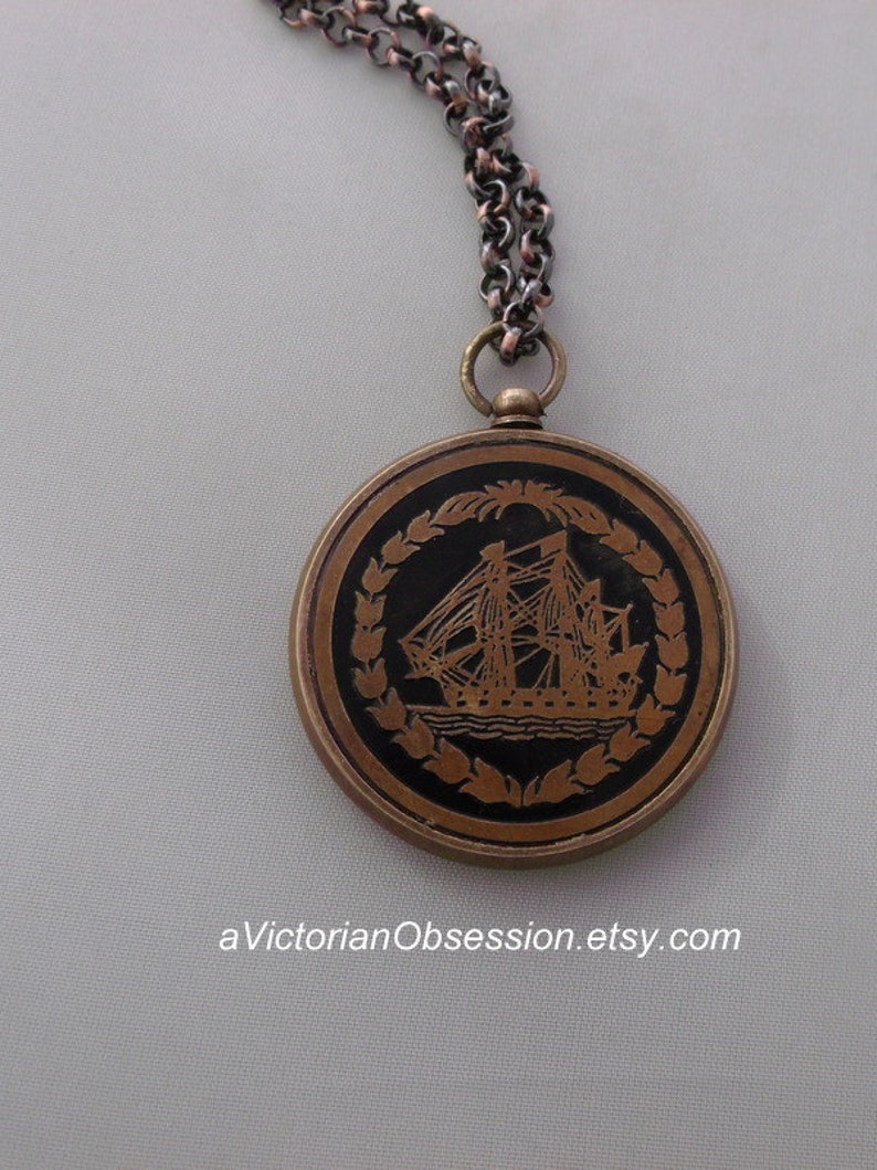 Time piece Brass Nautical 50 Year Calendar Pendant Ship image 4