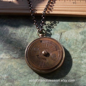 Time piece Brass Nautical 50 Year Calendar Pendant Ship image 3