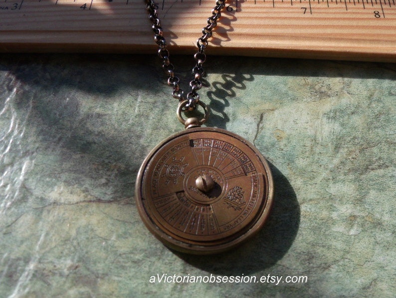 Time piece Brass Nautical 50 Year Calendar Pendant Ship image 3