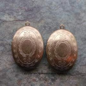 Brass Oval etched Cameo locket oval pendant
