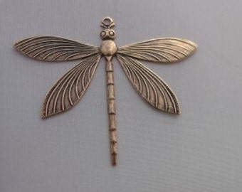 Large Dragonfly Charm jewelry finding antique gold Pendant