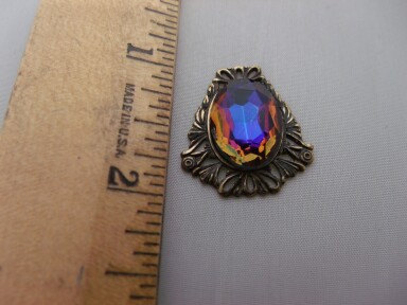 Jewelry Making Oval Iridescent Blue Jewelry Finding Pendant Etsy