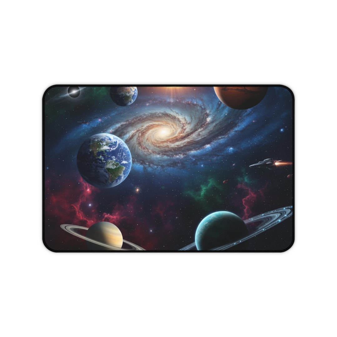 Galaxy Gaming Mouse Pad, Space Desk Mat, Sci-fi Gamer Decor - Etsy
