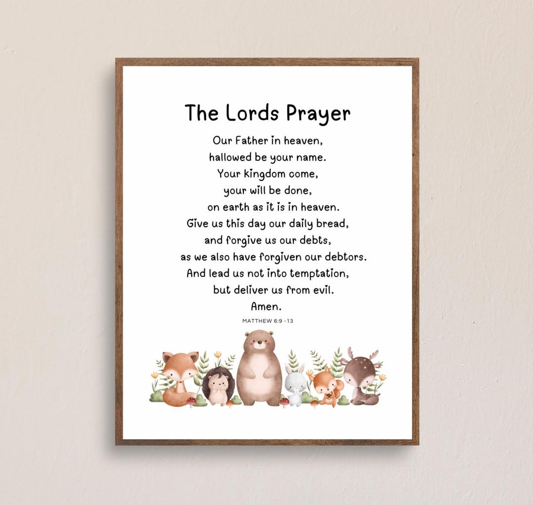The Lords Prayer ESV, Our Father, Forest Friends Childrens Wall Art ...