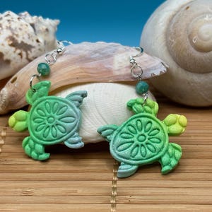 Sea Turtle Love Dangle Earrings