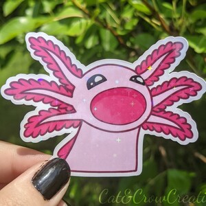 Funny Axolotl | Waterproof Vinyl Holographic Sticker