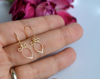 Gold Filled Earrings, Delicate Gold Dangles, Lightweight Earrings, Every Day Lightweight Earrings, Mother's Day gift for her