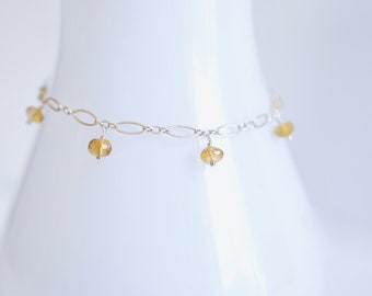 Sterling Silver Citrine Bracelet, Sterling Silver Bracelet, Citrine Bracelet,  Mother's Day gift for her